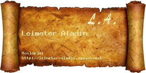 Leimeter Aladin névjegykártya